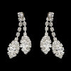 Silver Clear Marquise Rhinestone Drop Bridal Wedding Earrings 0392