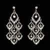 Silver Clear Round Rhinestone Chandelier Bridal Wedding Earrings 0430