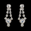 Silver Clear Round Rhinestone Drop Bridal Wedding Earrings 0930