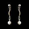 Silver White Pearl Drop Bridal Wedding Earrings 0991