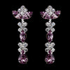 Silver Light Amethyst & Clear Round, Marquise, Teardrop Bridal Wedding Earrings 1007