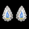 Silver AB Teardrop Stud Bridal Wedding Earrings 1361