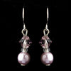 Silver Light Amethyst Czech Glass Pearl & Swarovski Crystal Bead Bridal Wedding Earrings 2031