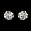 Silver Clear Round Rhinestone Stud Bridal Wedding Earrings 2052