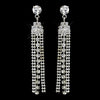 Silver Clear Dangle Rhinestone Bridal Wedding Earrings 3479