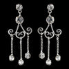 Silver Clear Rhinestone Chandelier Dangle Bridal Wedding Earrings 3973