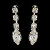 Silver Clear Marquise & Round Rhinestone Drop Bridal Wedding Earrings 4012-1