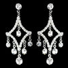 Silver Clear Round Rhinestone Chandelier Bridal Wedding Earrings 4419