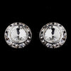 Silver Clear Rhinestone Rondelle Bridal Wedding Hair Clipped Stud Bridal Wedding Earrings 4712