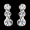 Silver Clear Round Graduated Rhinestone Dangle Bridal Wedding Earrings 5101