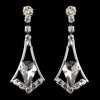 Silver Smoked & Clear Teardrop Dangle Bridal Wedding Earrings 5103
