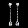 Silver Clear CZ Crystal Dangle Bridal Wedding Earrings 5211