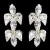 Silver Clear Teardrop & Marquise Rhinestone Drop Bridal Wedding Earrings 5611