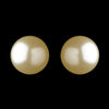 Gold Ivory Pearl Stud Bridal Wedding Earrings 6052