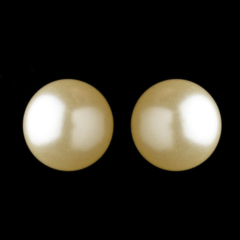 Gold Ivory Pearl Pierced Bridal Wedding Hair Clipped Bridal Wedding Earrings 6062