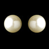 Gold Ivory Pearl Stud Bridal Wedding Earrings 6072