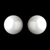 Silver White Pearl Stud Bridal Wedding Earrings 6072
