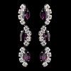 Silver Amethyst Alternating Marquise Rhinestone Dangle Bridal Wedding Earrings 6122