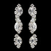 Silver Clear Alternating Marquise Rhinestone Dangle Bridal Wedding Hair Clipped Bridal Wedding Earrings 6122