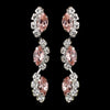 Silver Pink Alternating Marquise Rhinestone Dangle Bridal Wedding Earrings 6122