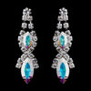 Silver AB Marquise Rhinestone Drop Bridal Wedding Earrings 8361