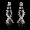 Silver Black Marquise Rhinestone Drop Bridal Wedding Earrings 8361
