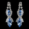 Silver Light Blue Marquise Rhinestone Drop Bridal Wedding Earrings 8361