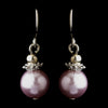Silver Light Amethyst Glass Pearl & Bali Bead Drop Bridal Wedding Earrings 8662