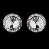 Silver AB Round Rhinestone Rondelle Stud Bridal Wedding Earrings 9932