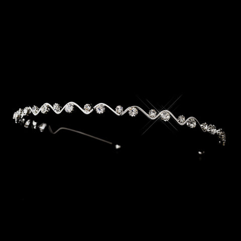 Silver Clear Rhinestone Wavy Bridal Wedding Headband Headpiece 1126