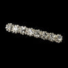 Silver Clear Round Rhinestone Bridal Wedding Hair Barrette 12238