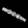 Silver AB Round Rhinestone Bridal Wedding Hair Barrette 1415