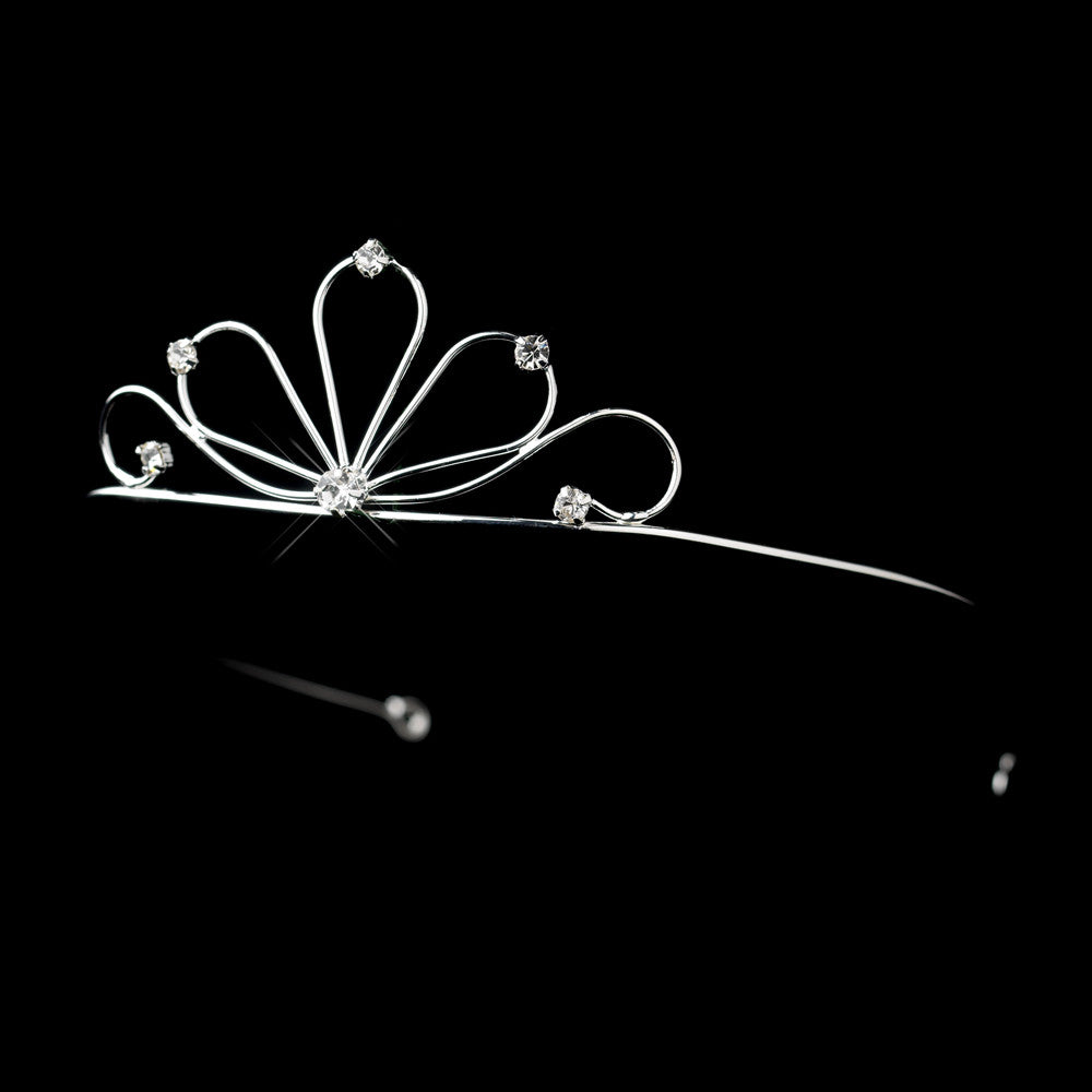 Silver Clear Rhinestone Bridal Wedding Tiara Headpiece 19628