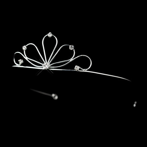 Silver Clear Rhinestone Bridal Wedding Tiara Headpiece 19628