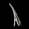 Antique Silver Rhodium Clear Rhinestone Alligator Bridal Wedding Hair Clip 2135