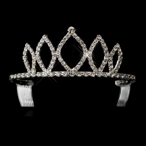 Silver Clear Rhinestone Bridal Wedding Tiara Headpiece 2235