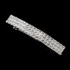 3 Row Silver Clear Rhinestone Bridal Wedding Hair Barrette 4045