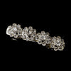 Silver Clear Rhinestone Floral Bridal Wedding Hair Barrette 4698