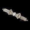 Silver Clear Rhinestone Bow Bridal Wedding Hair Barrette 6276