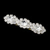 Silver Clear Rhinestone Bridal Wedding Hair Barrette 8135
