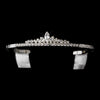 Silver Clear Round & Navette Bridal Wedding Tiara Bridal Wedding Hair Comb 9085