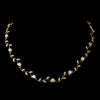 Gold Clear CZ Crystal Bridal Wedding Necklace 0112