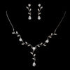 Silver Clear CZ Teardrop Bridal Wedding Jewelry Set 0116