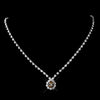 Silver Brown & Clear Round Rhinestone Bridal Wedding Necklace 0511
