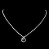 Silver Emerald & Clear Round Rhinestone Bridal Wedding Necklace 0511