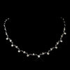 Silver Clear Round Rhinestone Bridal Wedding Necklace 0937