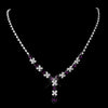 Silver Amethyst & Clear Marquise Bridal Wedding Necklace 1007