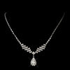 Silver Clear Teardrop Dangle Bridal Wedding Necklace 1320
