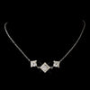 Silver Clear Round Rhinestone Bridal Wedding Necklace 1461