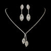 Silver Clear Double Marquise Rhinestone Bridal Wedding Necklace 1815 & Bridal Wedding Earrings 8874 Bridal Wedding Jewelry Set